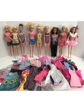 Mattel Barbie Doll & Clothes Lot Includes 9 Dolls & Clothes (GG) *Read*